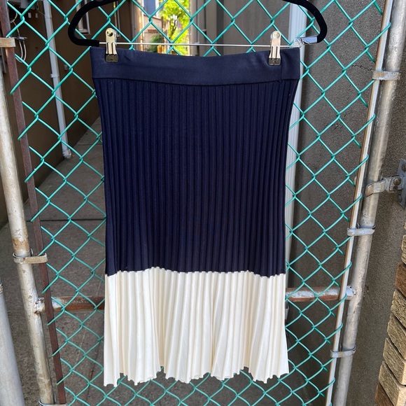 Ann Taylor Pleated Two-Tone Skirt S - Picture 1 of 12